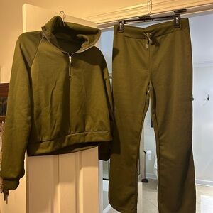 Olive Green Tracksuit Set